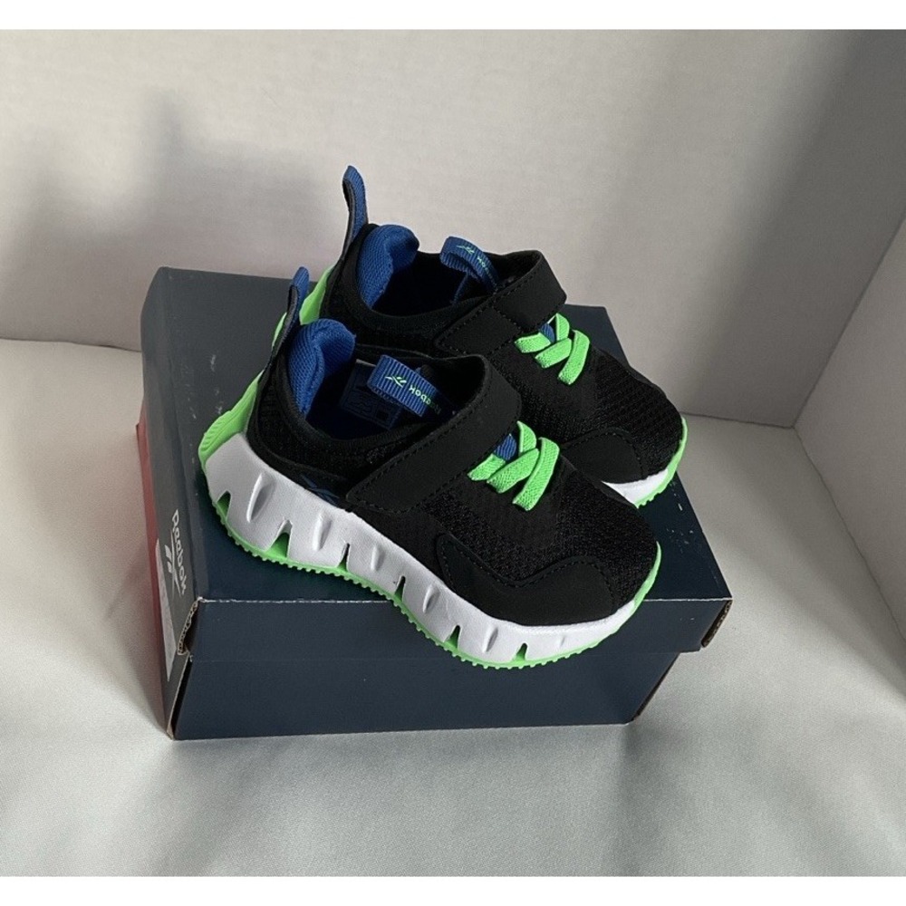 Reebok  Zigtech  Zip Dynamica ‎ Athletic Shoes Black Green Toddler Boys Size 5